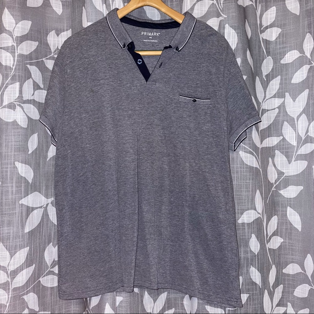 3/$20 Men’s Primark Gray Polo w/ Navy Accents